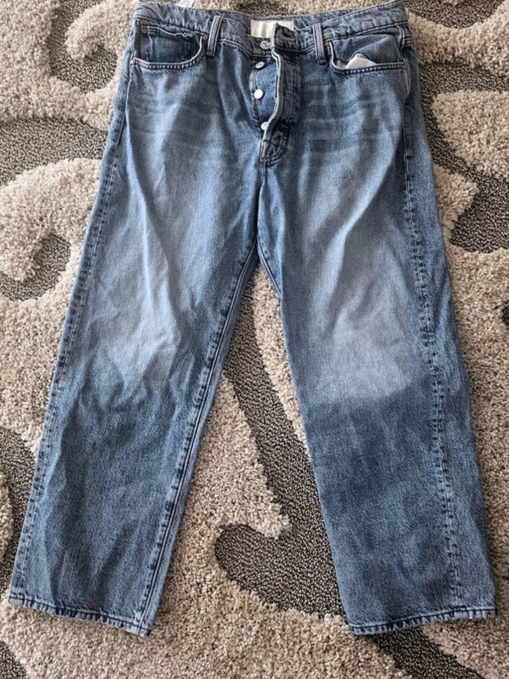 Mother The Ditcher Crop Straight Leg Crop Jeans Waist 30 Blue